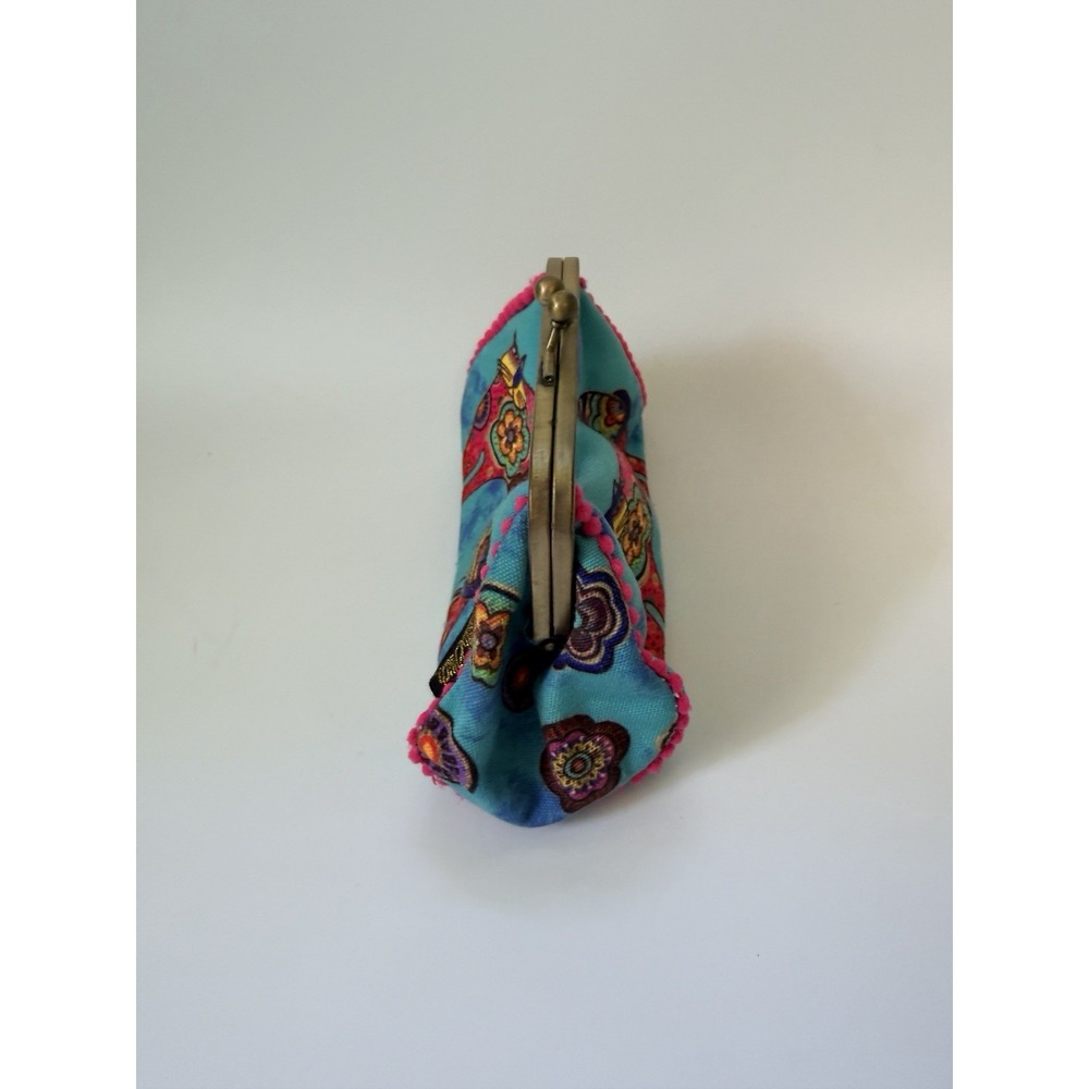 Laurel Burch Bohemian Whiskers Coin Purse Kiss Lock Colorful Whimsical - Picture 4 of 11